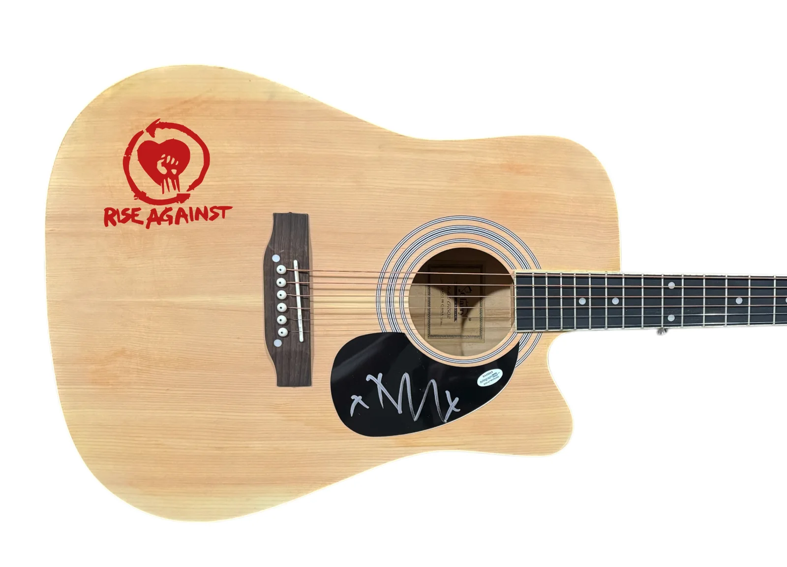 RISE AGAINST Tim McIlrath Signed Autograph Full Size Acoustic Guitar ACOA COA, изображение 2