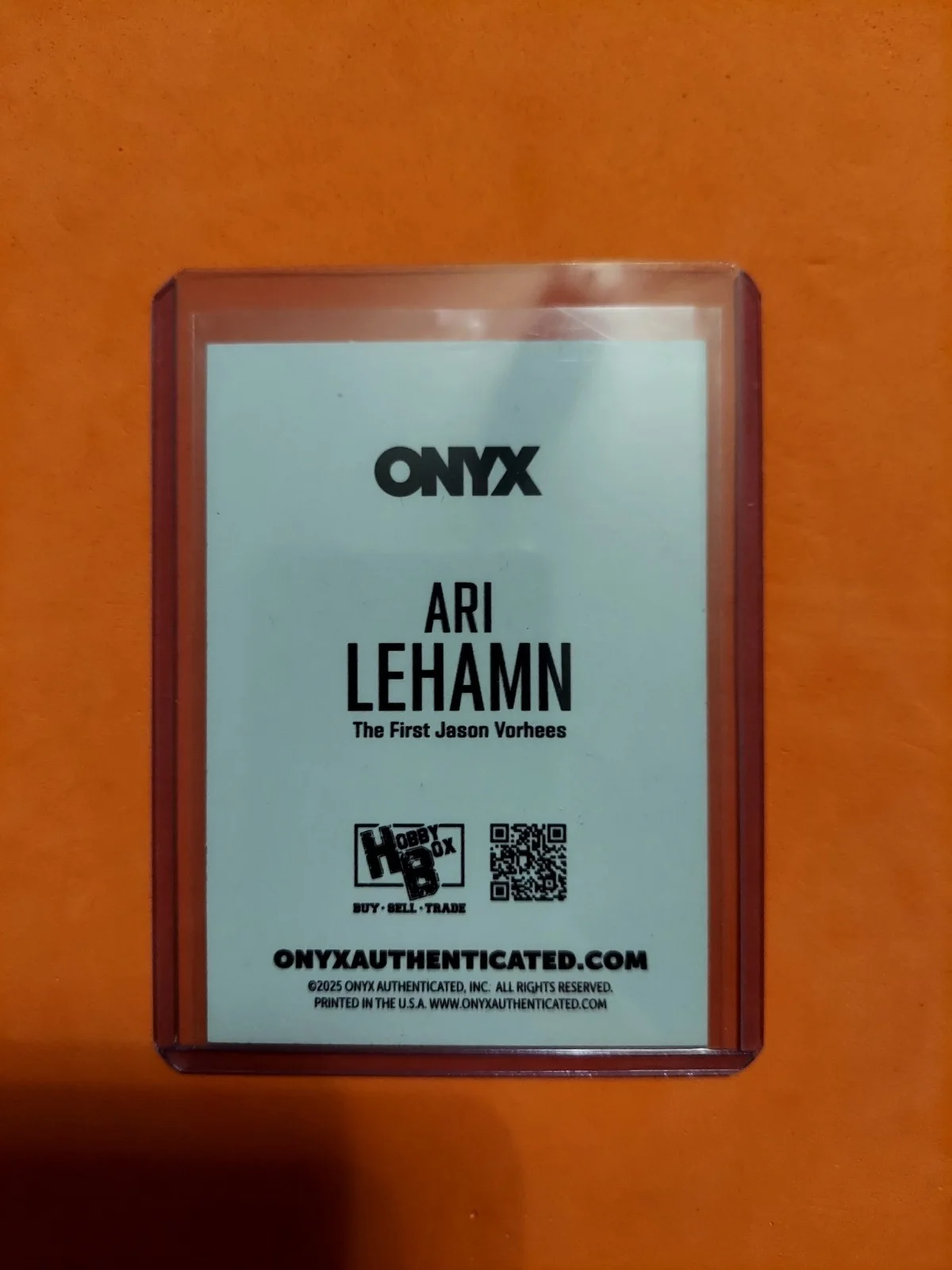 Ari Lehman — Onyx 2025 Ari Lehman Autograph The First Jason Vorhees 2025 Blue Ink Auto LTD ED, image 2