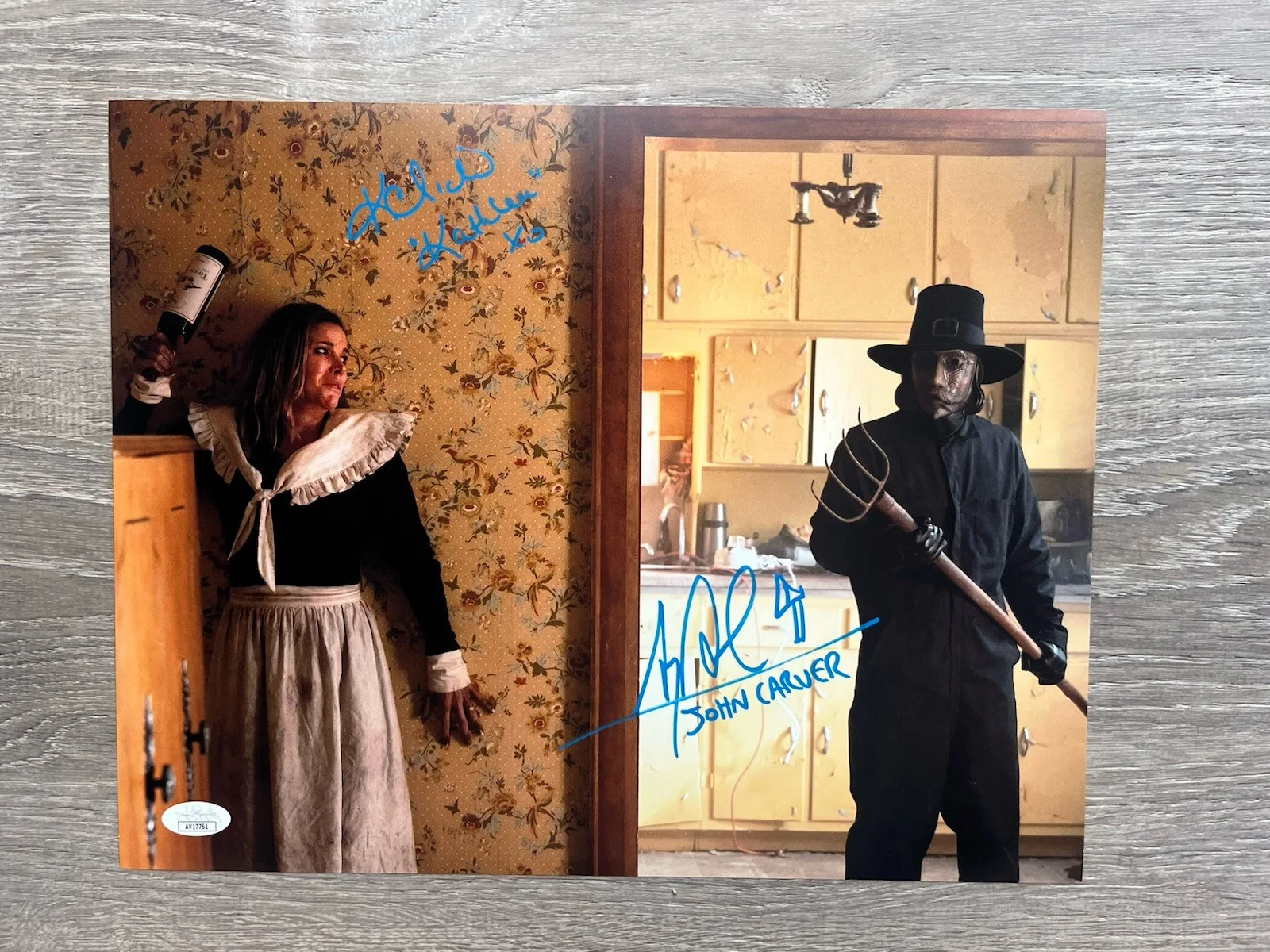 Karen Cliche Alex Armbruster Signed Thanksgiving 11x14 Photo JSA COA John Carver, изображение 2