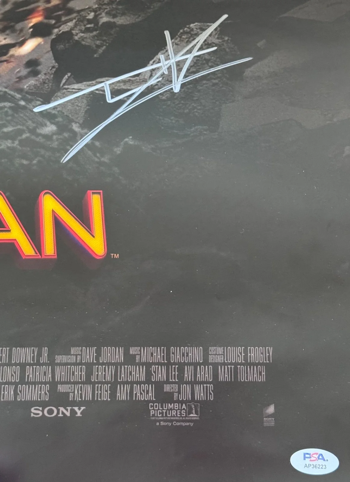 Tom Holland — Signed Tom Holland Poster Spider-Man Homecoming Movie Marvel 27x40 Autograph PSA, image 3