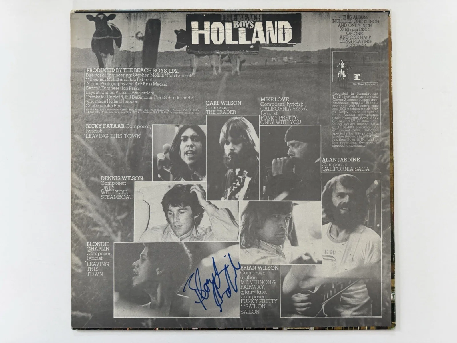 The Beach Boys Holland Signed Autograph Album Brian Wilson Love Jardine Chaplin, изображение 3