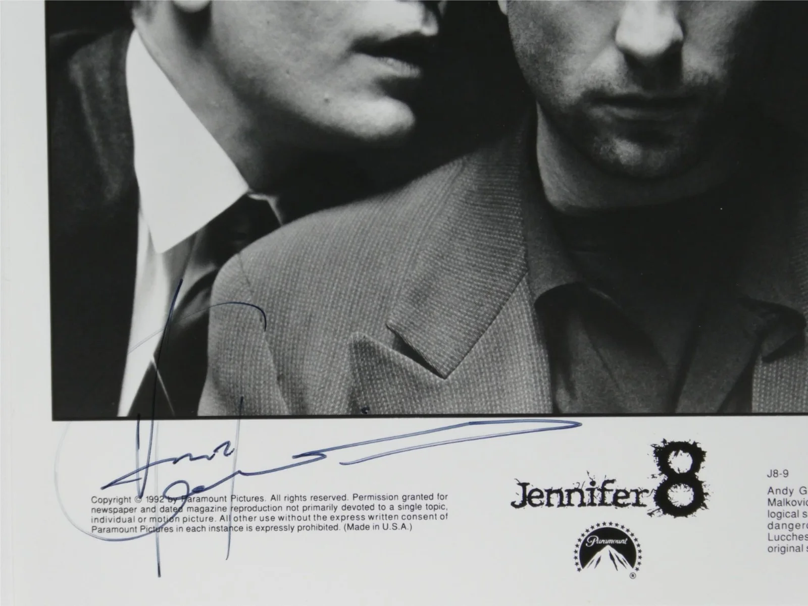 Andy Garcia — Andy Garcia Signed B&W 8x10 Promo Photo Jennifer 8 Autographed JSA COA, изображение 3
