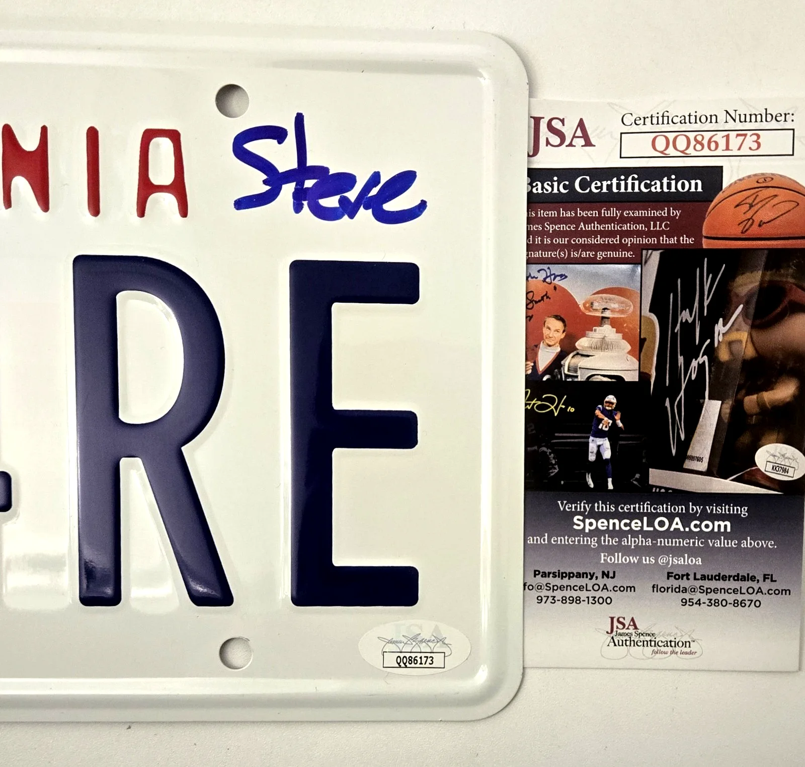 IAN ZIERING — Ian Ziering Signed Plate License 90210 Autograph Steve Sanders 11x14 JSA COA 173, изображение 2