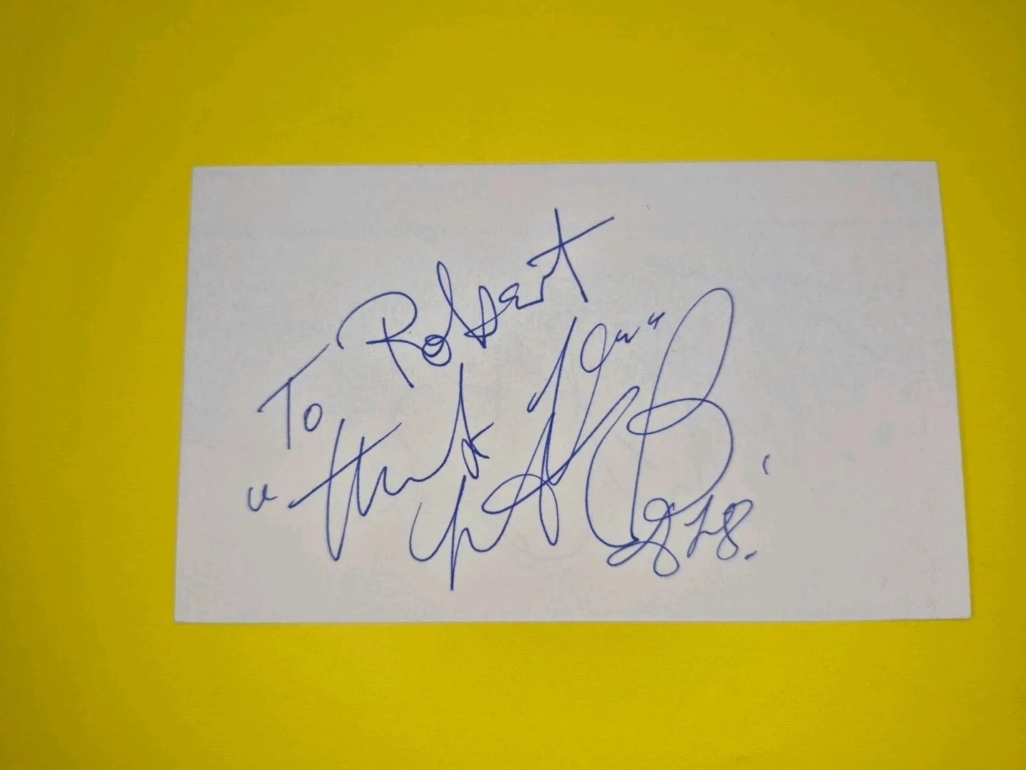 Charlie Watts Rolling Stones Signed, Autographed 3X5 card Inscribed., image 2