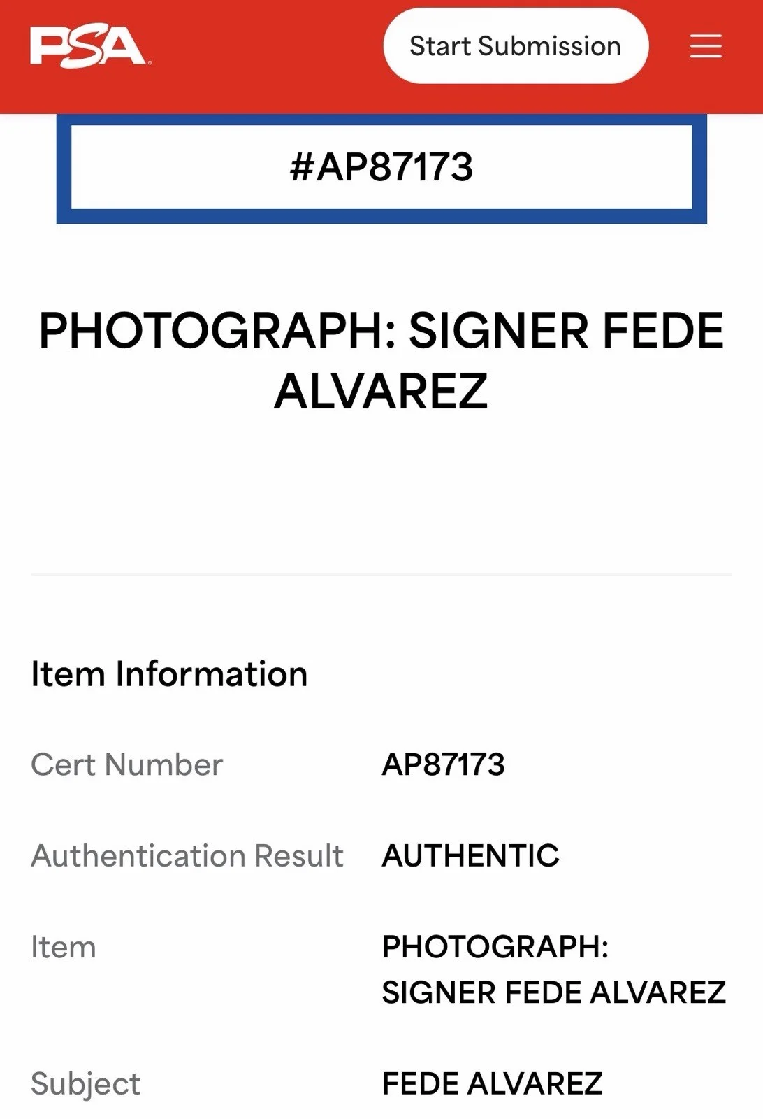 Fede Alvarez — FEDE ALVAREZ SIGNED AUTOGRAPH 8x10 ALIEN ROMULUS PHOTO PSA COA AP87173, image 3
