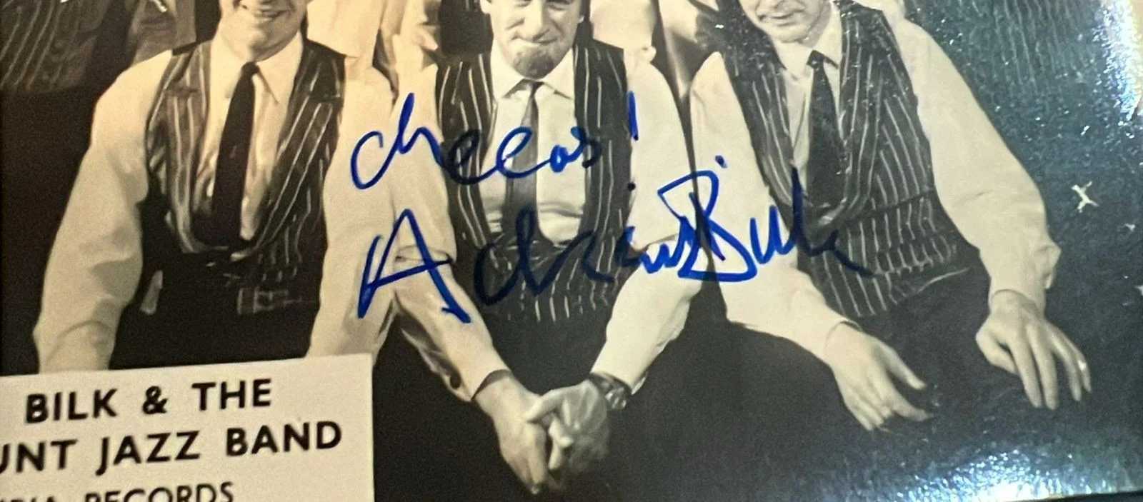 ACKER BILK Signed Vintage Photo Paramount Jazz Band "Stranger on the Shore" Blue, image 2