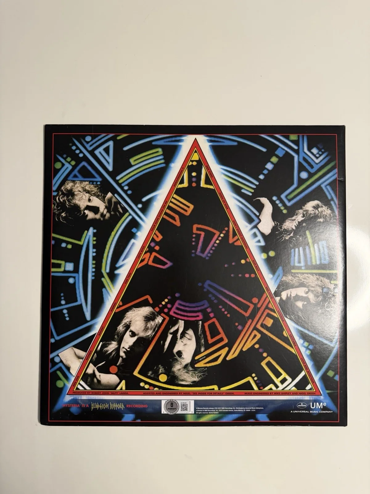 Def Leppard Autographed Hysteria Vinyl Rick Allen Sketch Savage Phil Beckett LOA, изображение 4