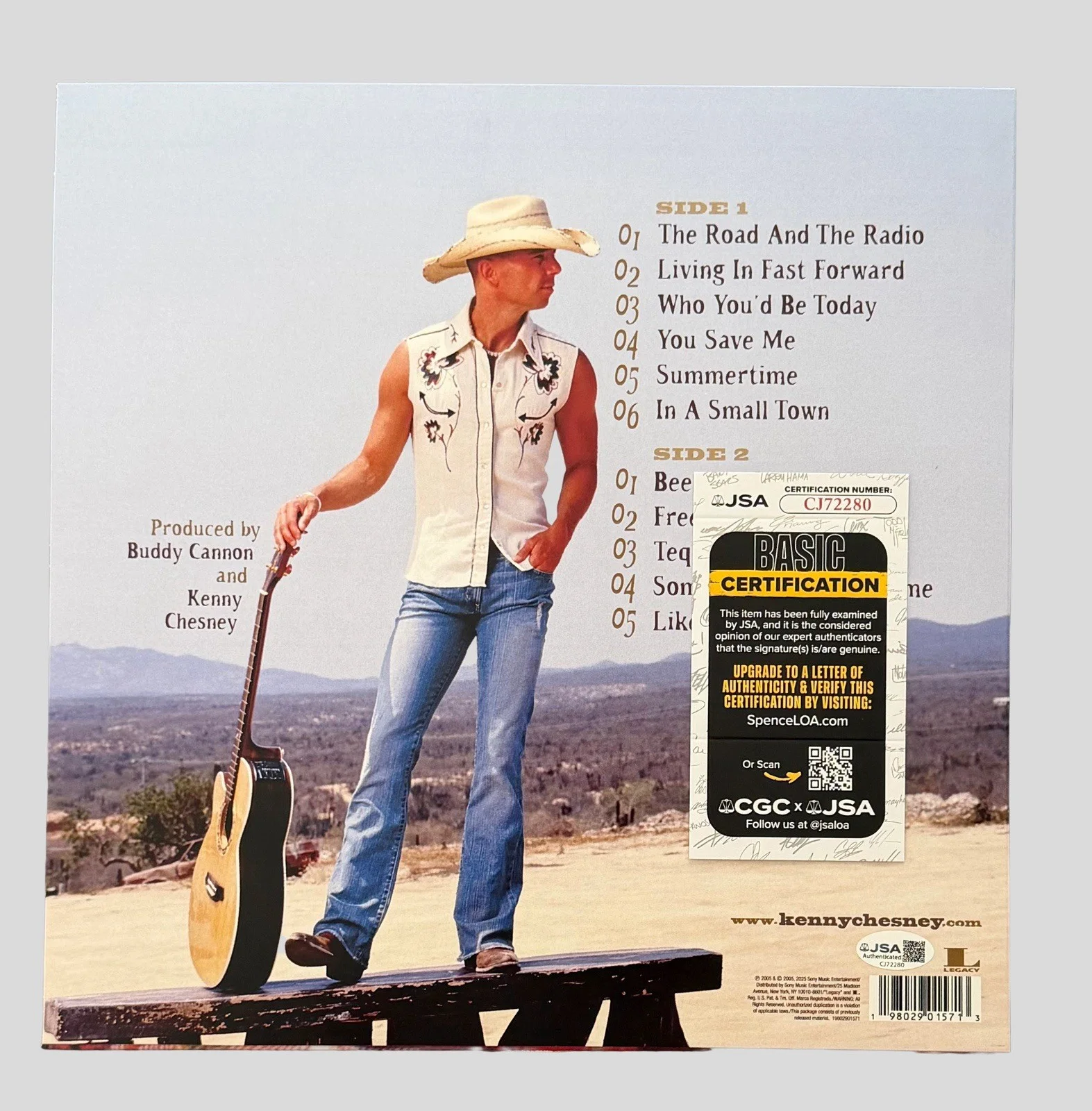 KENNY CHESNEY SIGNED THE ROAD AND THE RADIO VINYL RECORD SUMMERTIME w/JSA COA!, изображение 3