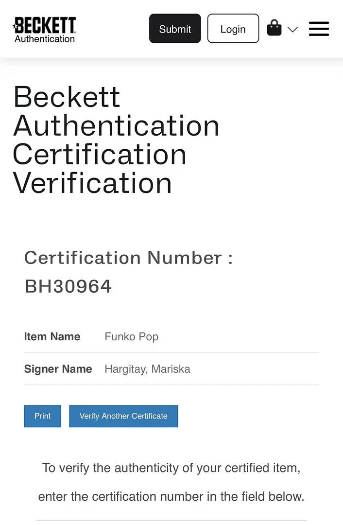 Mariska Hargitay Signed Funko #1273 "Olivia Benson" Law & Order - Beckett COA, image 5
