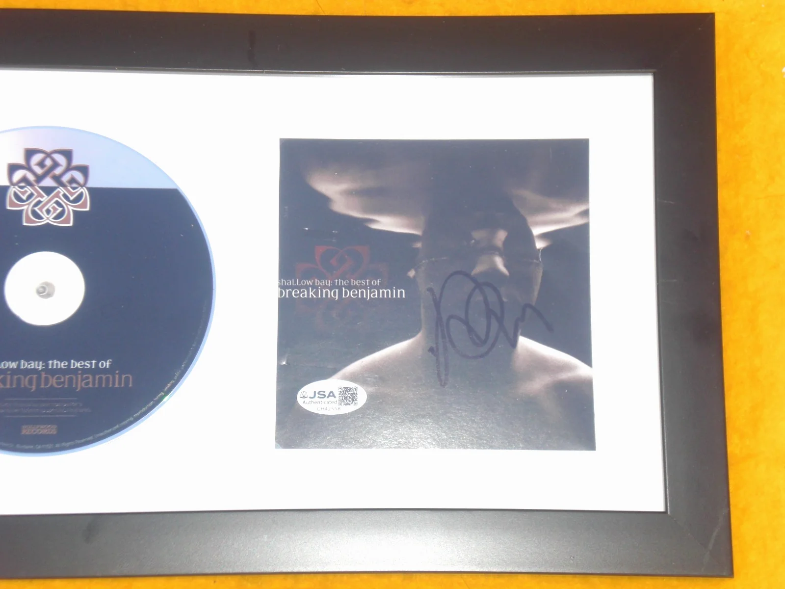 BENJAMIN BURNLEY SIGNED FRAMED 'SHALLOW BAY' CD w/ CD COVER - J.S.A. Cert., image 2