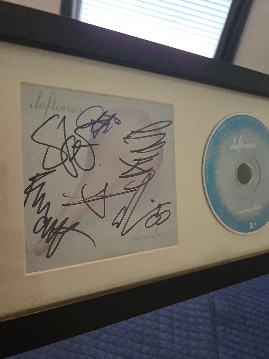 Deftones Signed Adrenaline Cd All 5 JSA LOA OG Members Chi . Framed, image 5