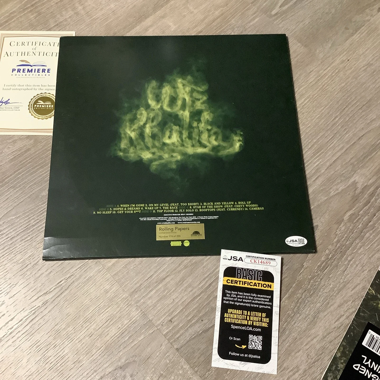 Wiz Khalifa Signed Autograph Rolling Papers Vinyl Record 176/255 JSA COA, image 5