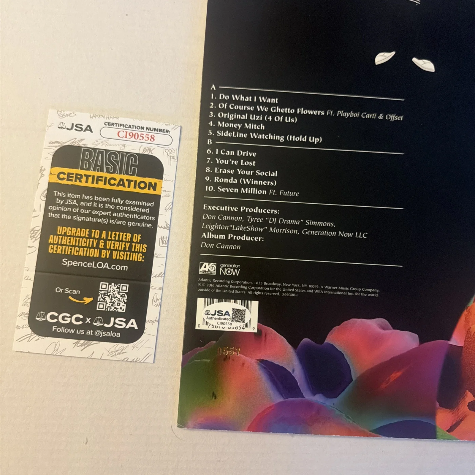 Lil Uzi Vert Signed Autographed Vinyl LP “The Perfect Luv Tape” JSA COA #557, изображение 4