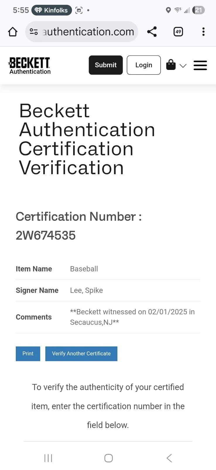 Spike Lee — Spike Lee Signed Official MLB Baseball Beckett Auto Movie New York Knicks Actor, изображение 4