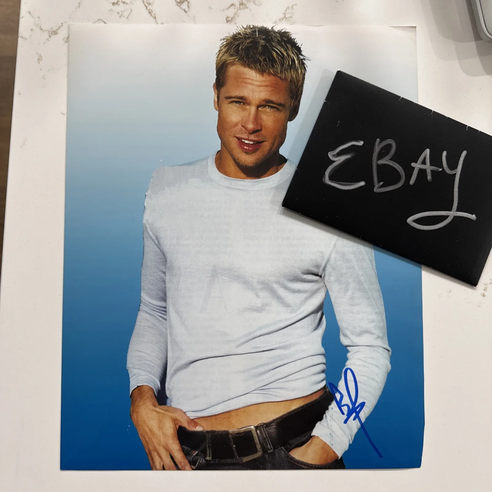 8x10 Brad Pitt SIGNED PHOTO Autograph COA Sexiest Man Alive Damaged, изображение 3