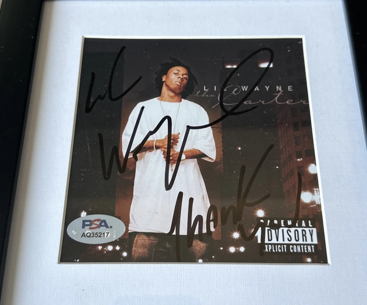 Lil Wayne Signed Tha Carter ii CD Booklet Framed Autographed PSA COA, image 2