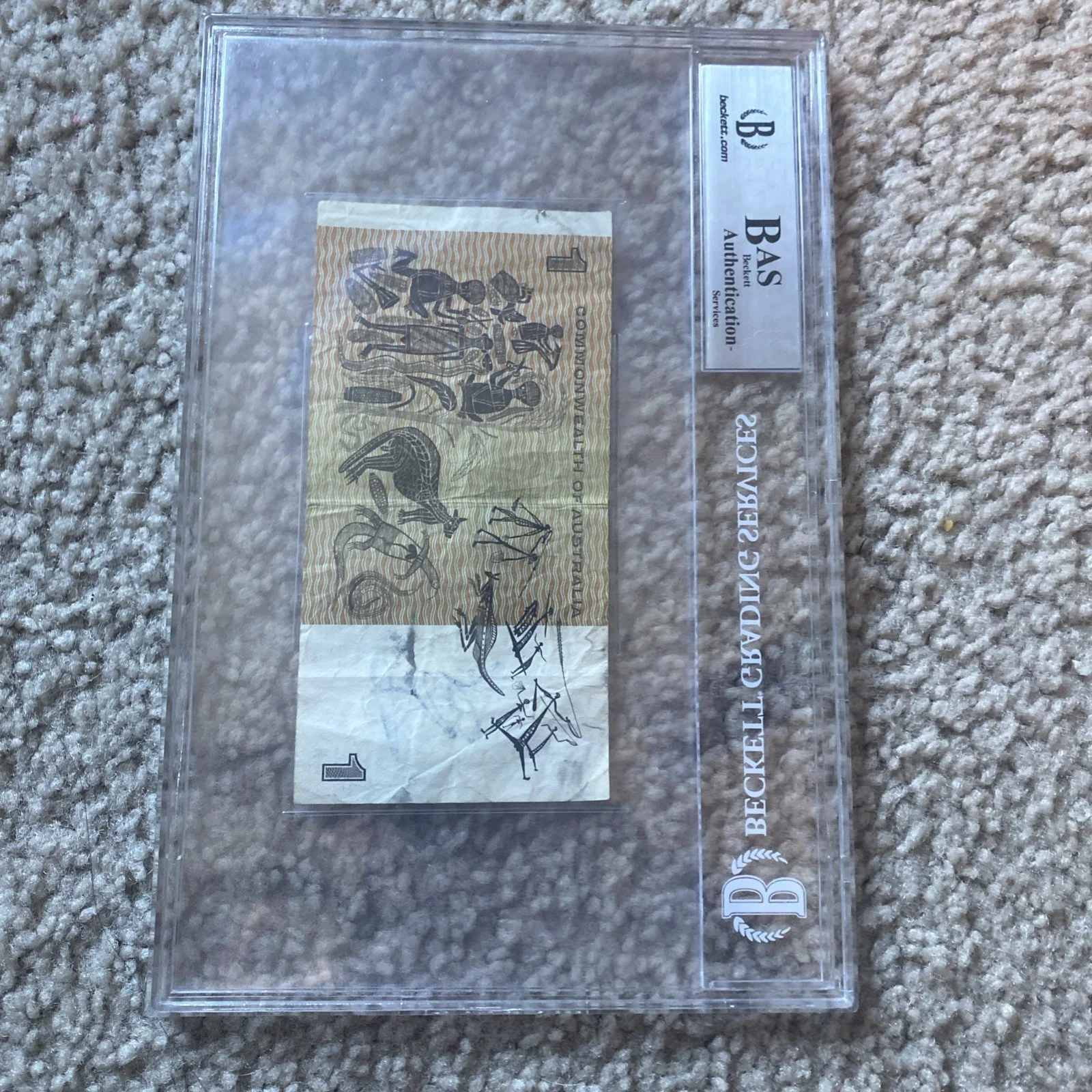 Rare Jorma Kaukonen Signed Autographed Australia Dollar Bill Beckett Authentic, изображение 5