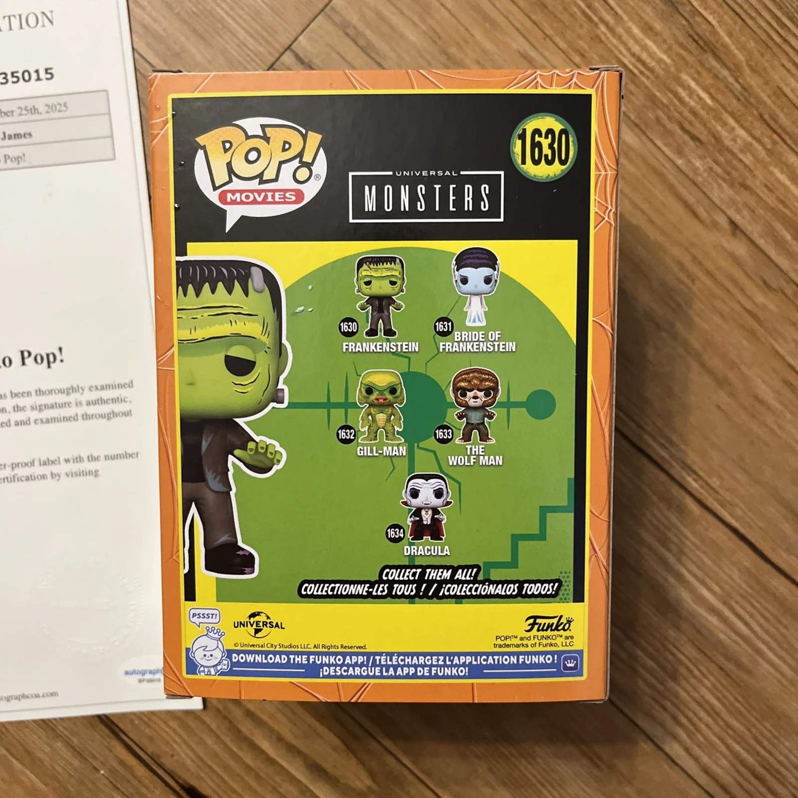Kevin James — Kevin James Signed Autograph #1630 Frankenstein Funko Pop! figure ACOA LOA RARE, image 5