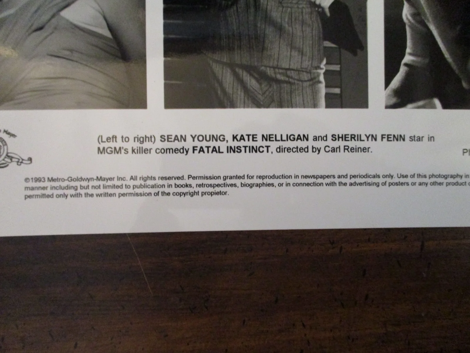 Sherilyn Fenn/Sean Young/Kate Nelligan(FATAL INSTINCT)1993 8 x 10 B & W Photo, изображение 2