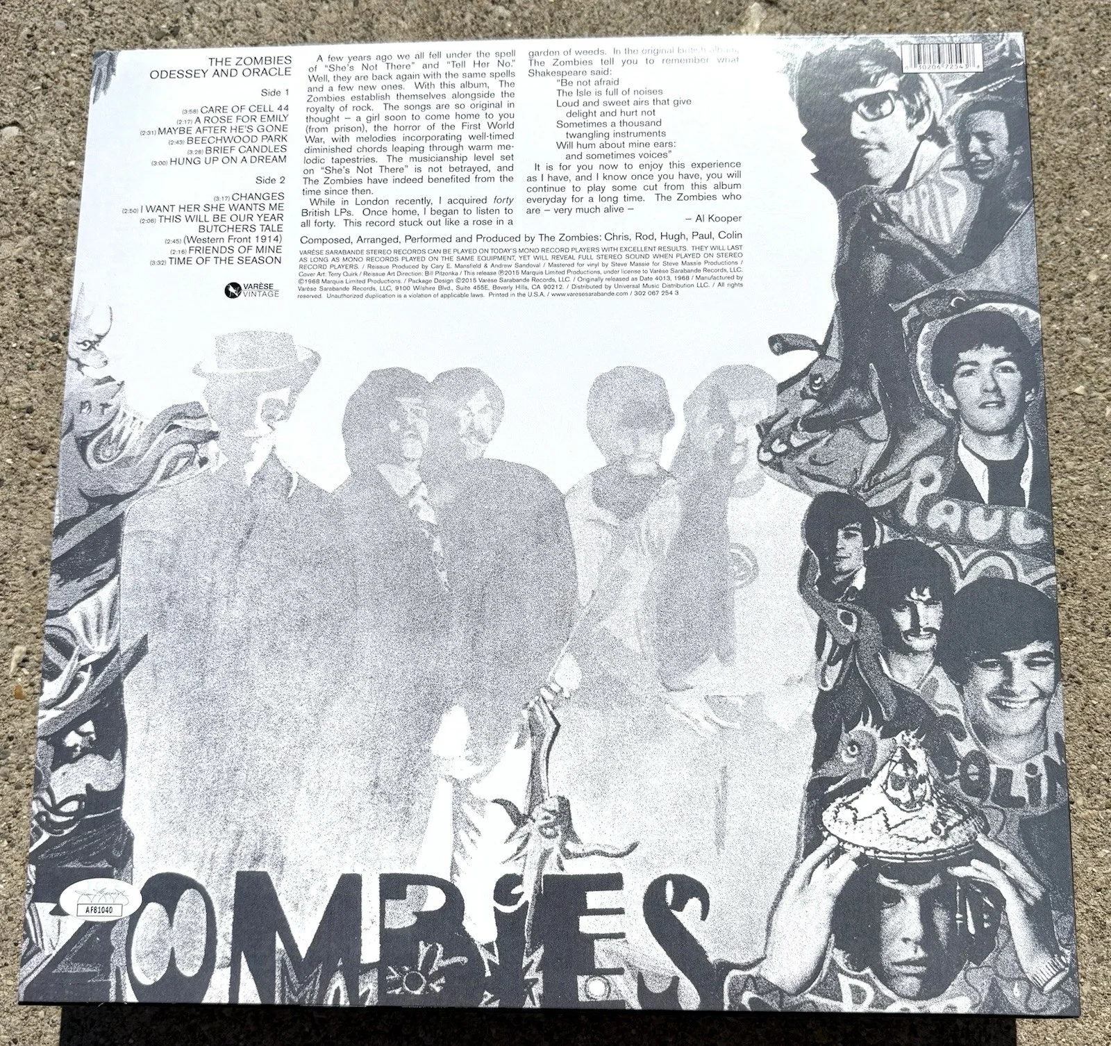 THE ZOMBIES SIGNED Vinyl JSA COA Odessey & Oracle, image 2