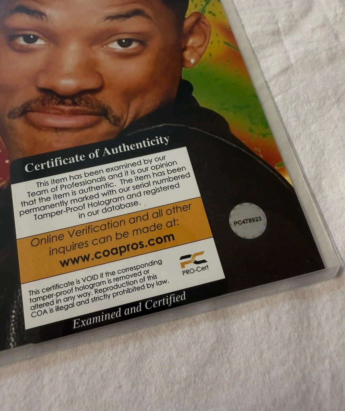 Willard Carroll Smith II — Will Smith 'The Fresh Prince of Bel-Air' Signed Auto 10x8 Photo PCA COA, изображение 5