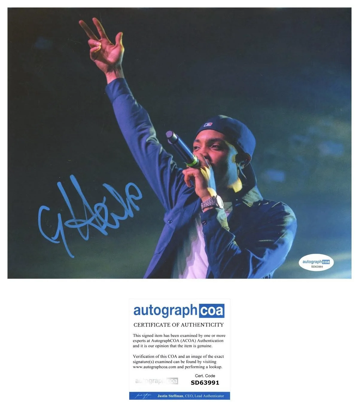 G HERBO SIGNED 8X10 PHOTO RAP - AUTOGRAPH ACOA + PROOF, изображение 2