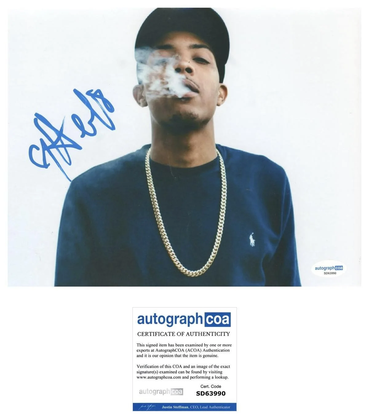 G HERBO SIGNED 8X10 PHOTO RAP AUTOGRAPH ACOA + PROOF, image 2