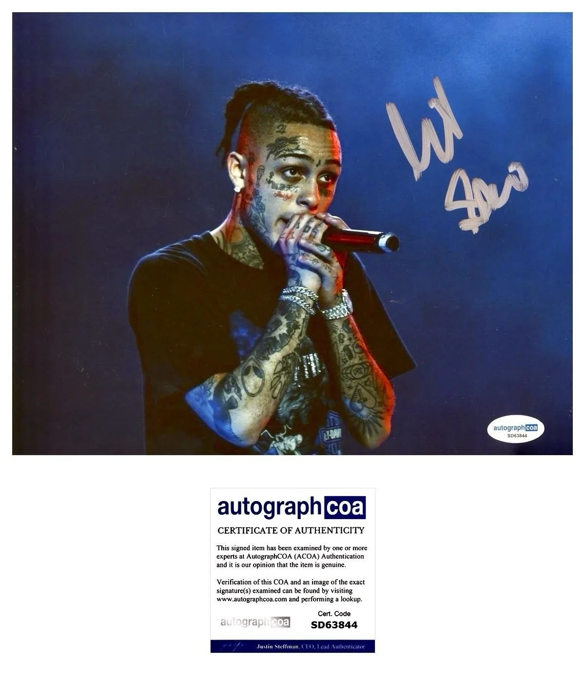 LIL SKIES SIGNED 8X10 PHOTO RAP RED ROSES NOWADAYS - AUTOGRAPH ACOA + PROOF, image 2