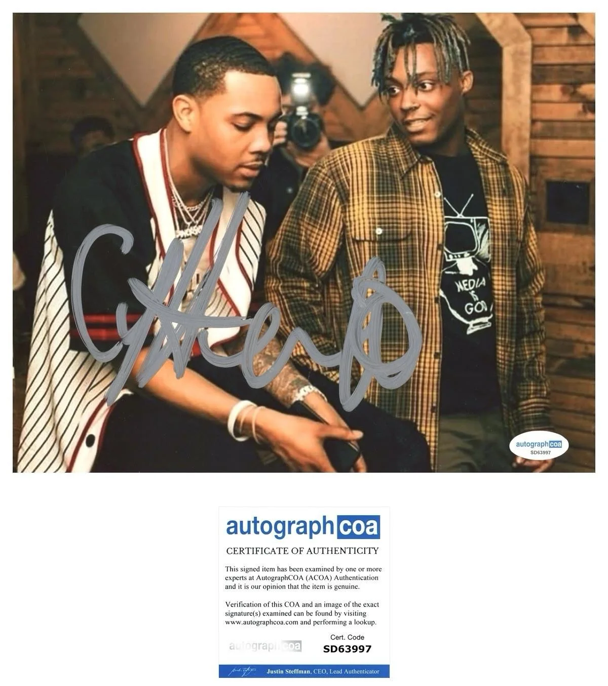 G HERBO SIGNED 8X10 PHOTO RAP - AUTOGRAPH ACOA + PROOF, image 2