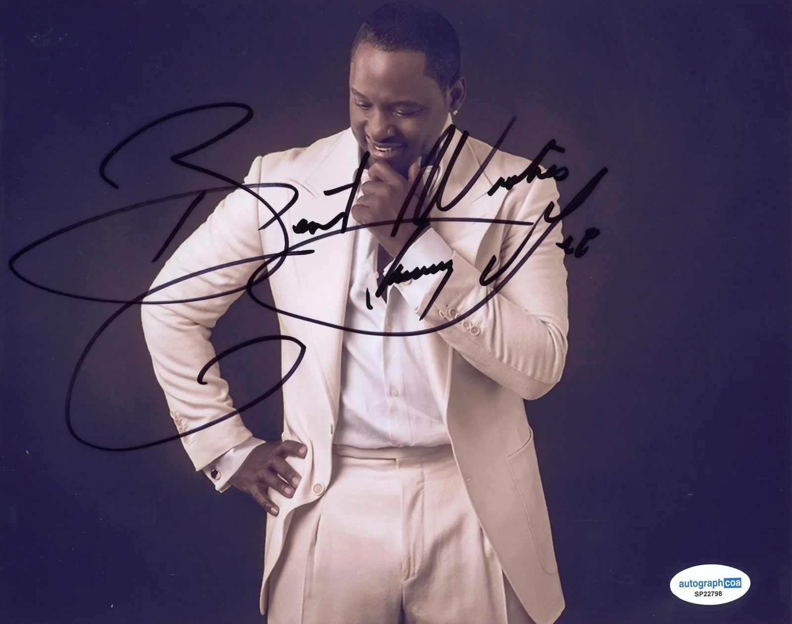 Johnny Gill — Johnny Gill "New Edition" Singer AUTOGRAPH Signed Autographed 8x10 Photo B ACOA