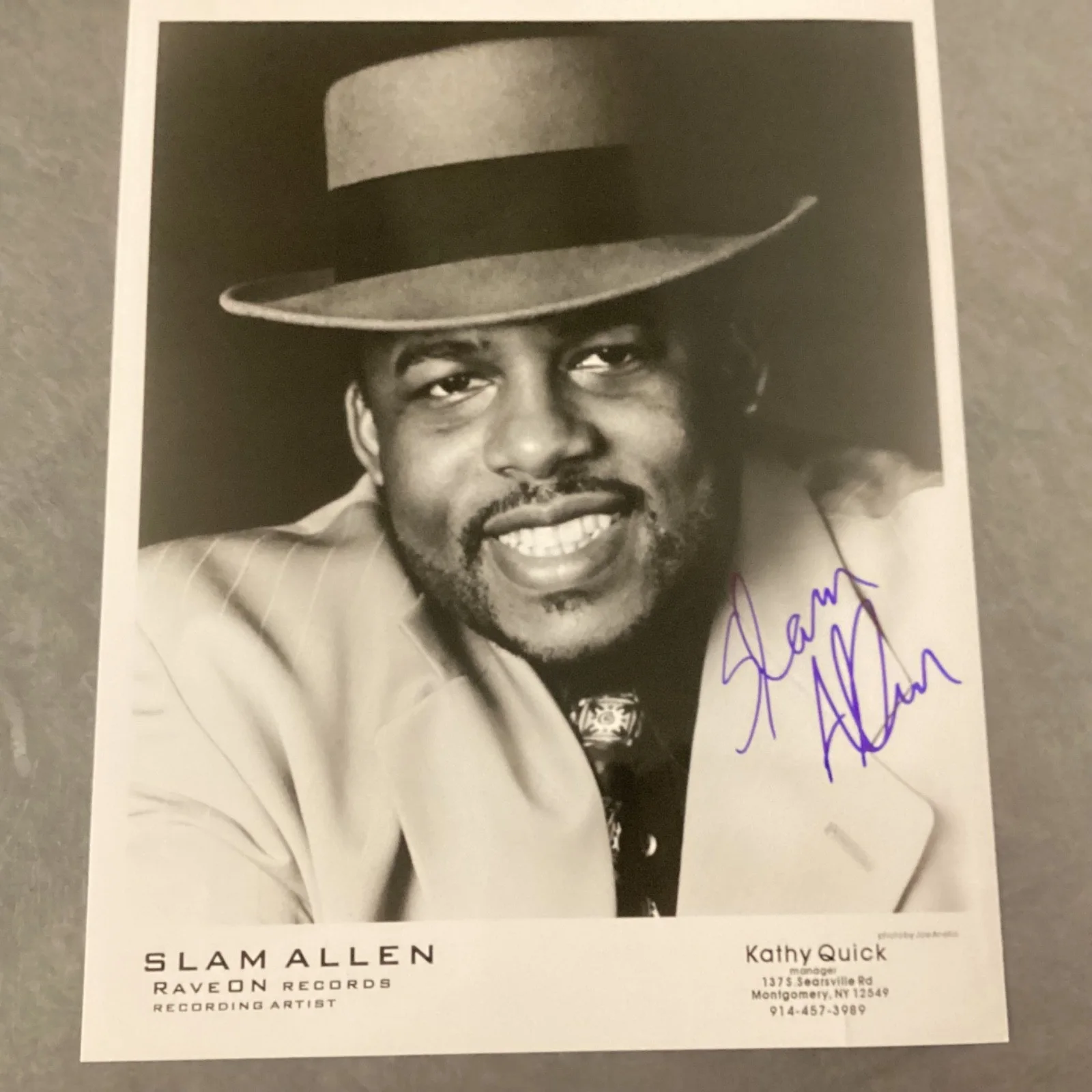 SLAM ALLEN Signed Promo Photo Autographed Blues 8x10, image 3