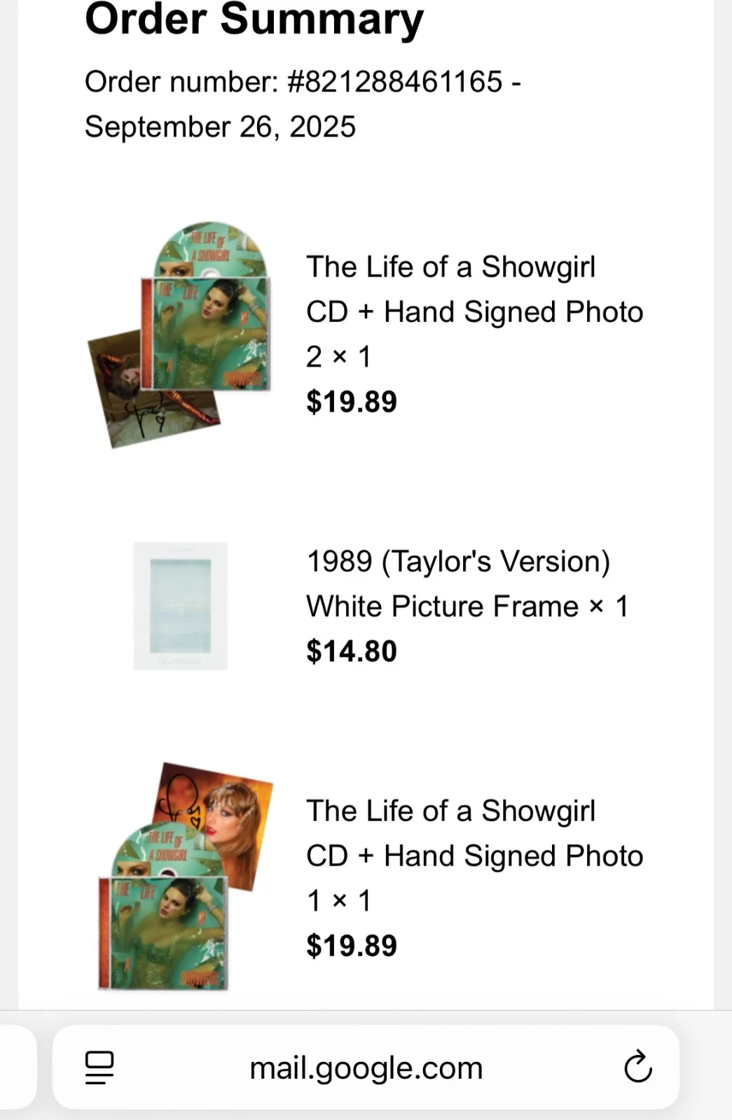 Taylor Swift - The Life of a Showgirl cd with signed photo #2, изображение 4