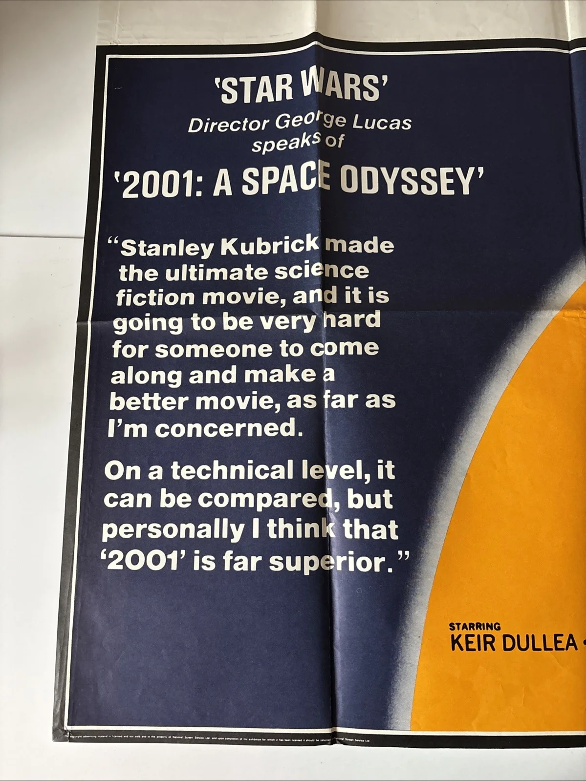 STANLEY KUBRICK'S 2001: A SPACE ODYSSEY (1968) RARE ORIG. 70s RR UK QUAD POSTER, изображение 3