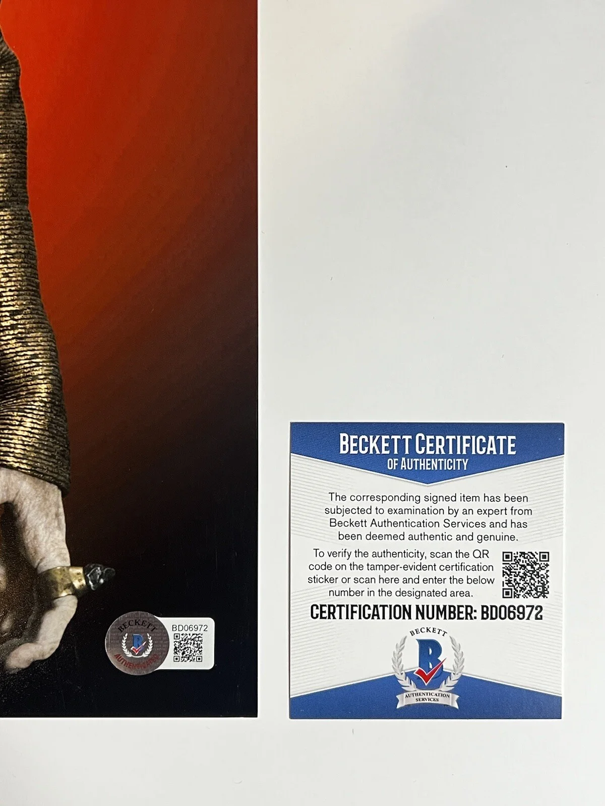 Andy Serkis — ANDY SERKIS SIGNED 11x14 PHOTO SNOKE STAR WARS THE LAST JEDI BECKETT BD06972, изображение 2