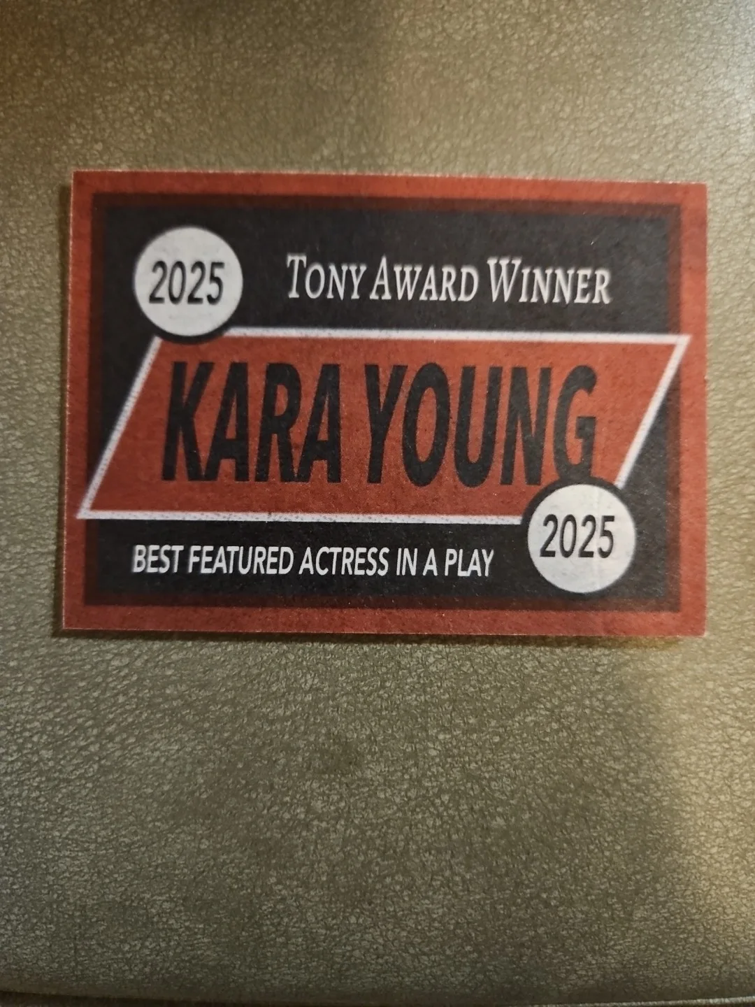 Kara Young — Kara Young Custom Signed Card - 2025 Tony Award Winner ², image 2