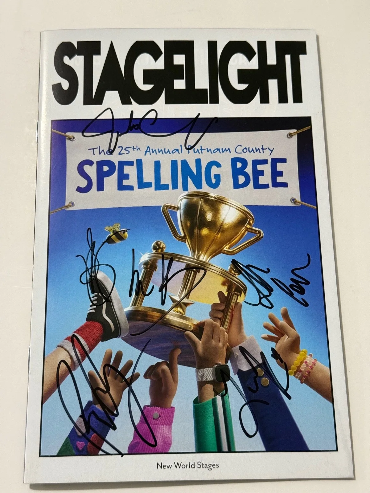 Kevin McHale and cast members — The 25th Annual Putnam County Spelling Bee signed Broadway playbill Kevin McHale