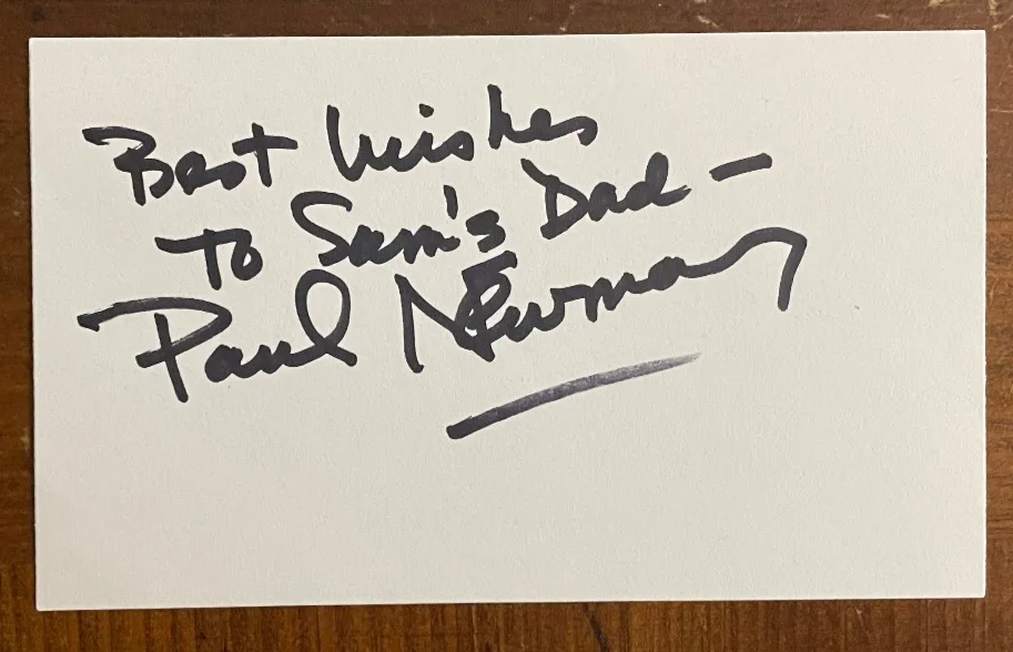 Paul Newman — Paul Newman Signed Autograph Signature 3x5 Index card w/ 8X10 Color Glossy Photo, изображение 2