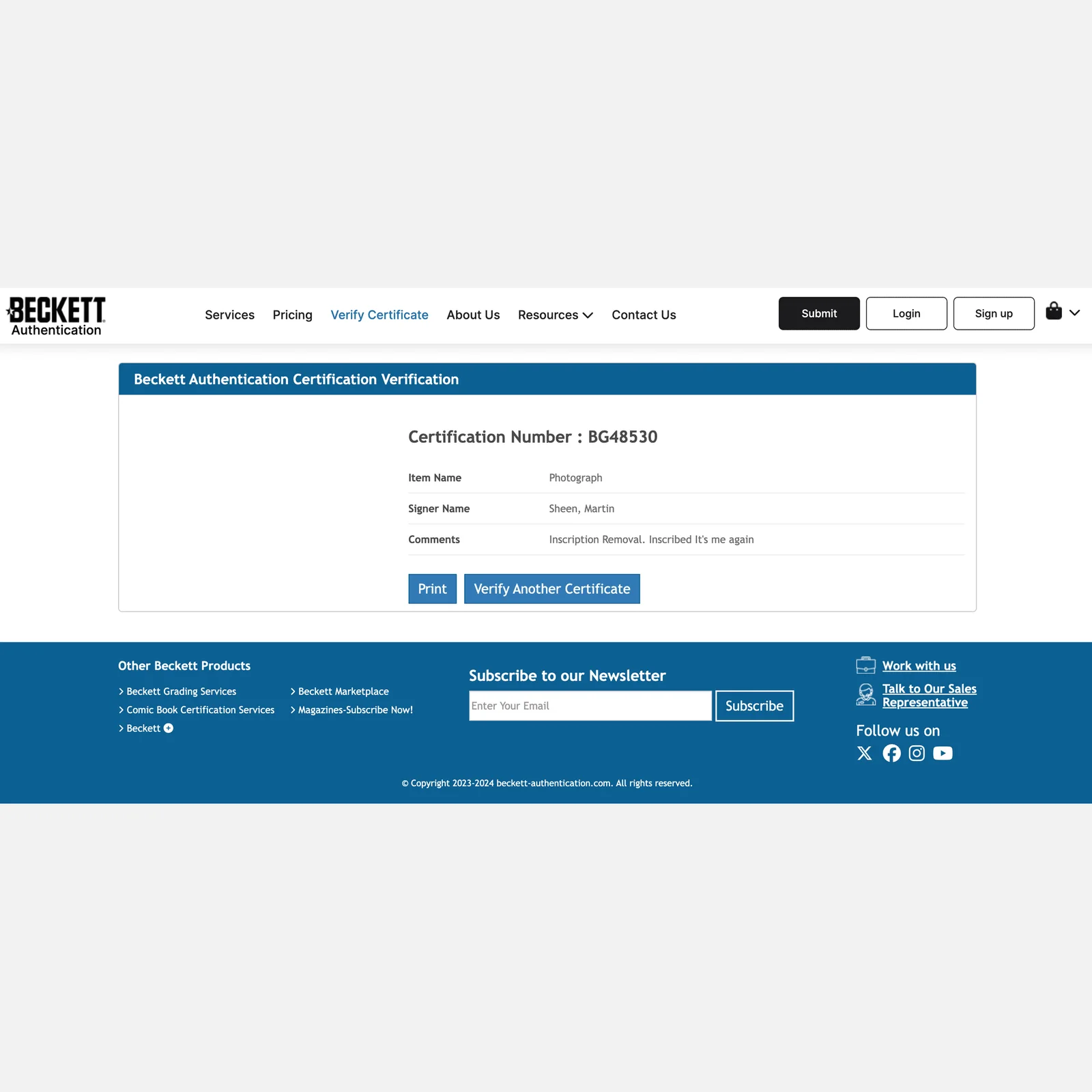 MARTIN SHEEN autograph BECKETT signed 8x10 photography — MARTIN SHEEN autograph BECKETT signed 8x10 photography APOCALYPSE NOW, изображение 2