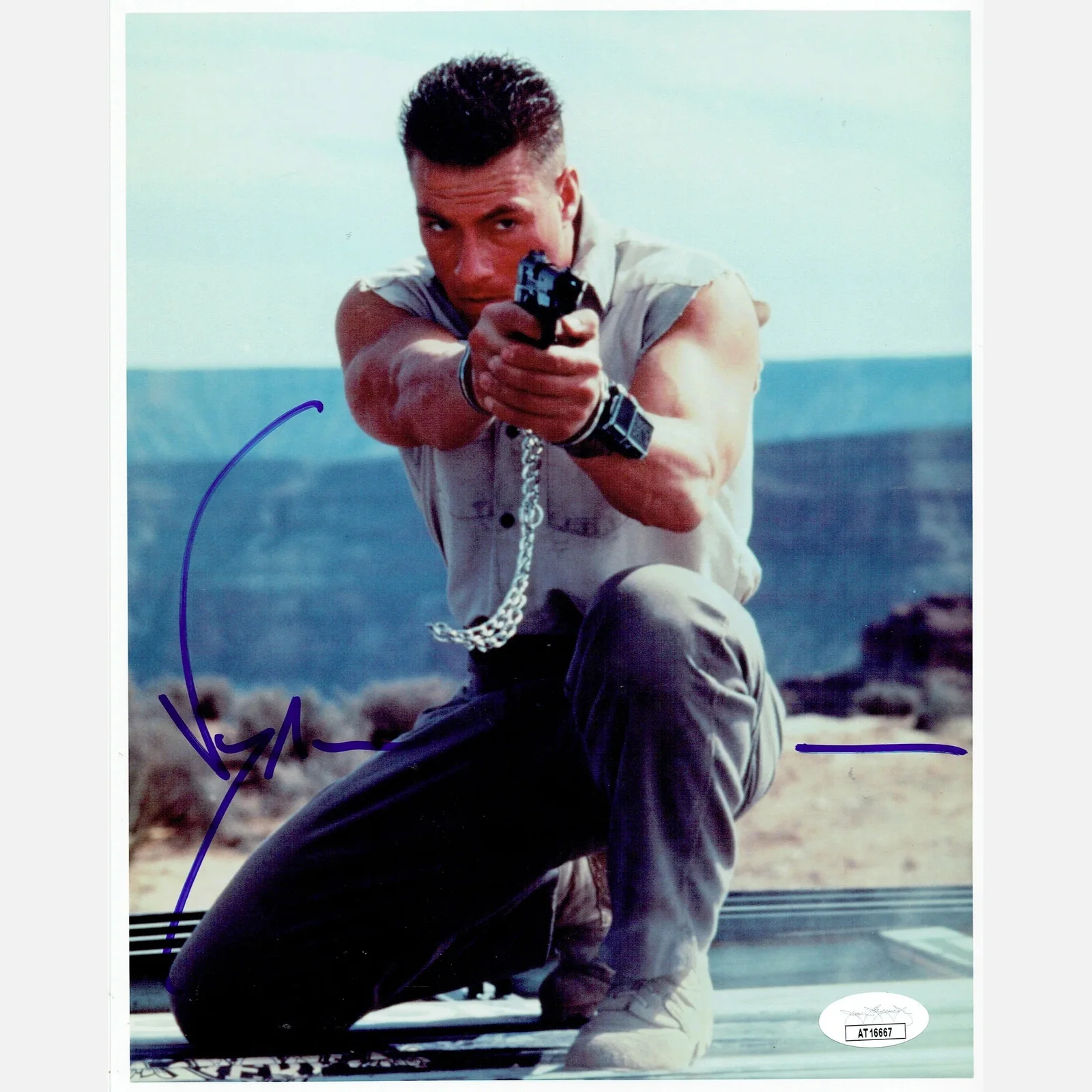 JEAN-CLAUDE VAN DAMME autograph JSA signed 8x10 photography — JEAN-CLAUDE VAN DAMME autograph JSA signed 8x10 photography Universal Soldier