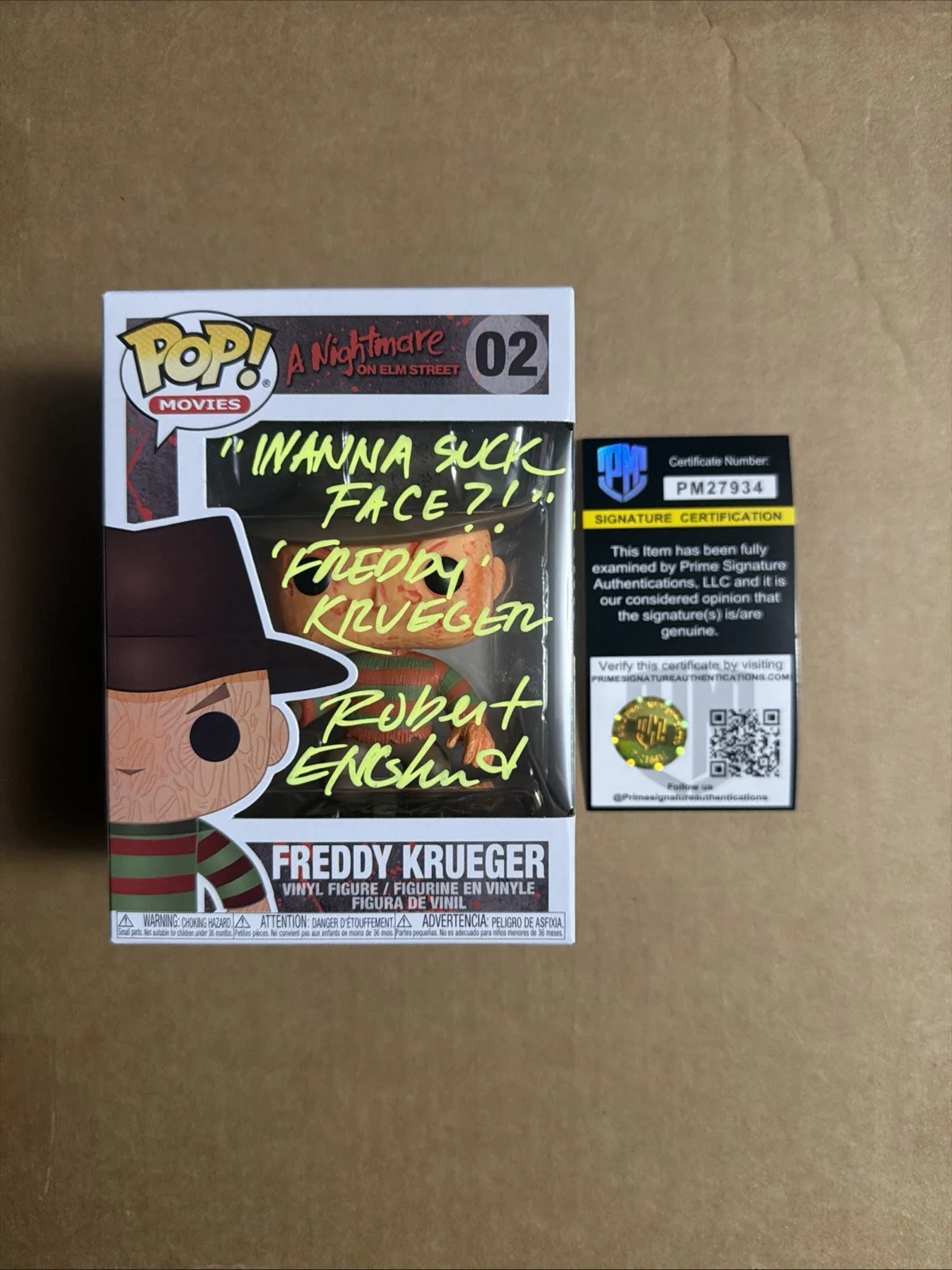 Robert Englund — Robert Englund Signed/Autographed Freddy Krueger Funko Pop! Prime COA. Quoted.