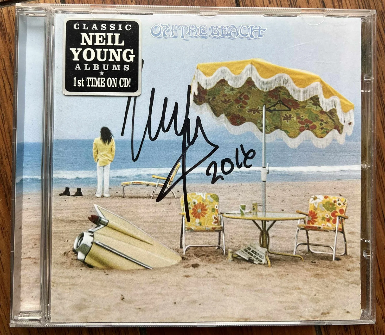 Neil Young On The Beach Signed Autographed Album CD Record w/COA, image 4