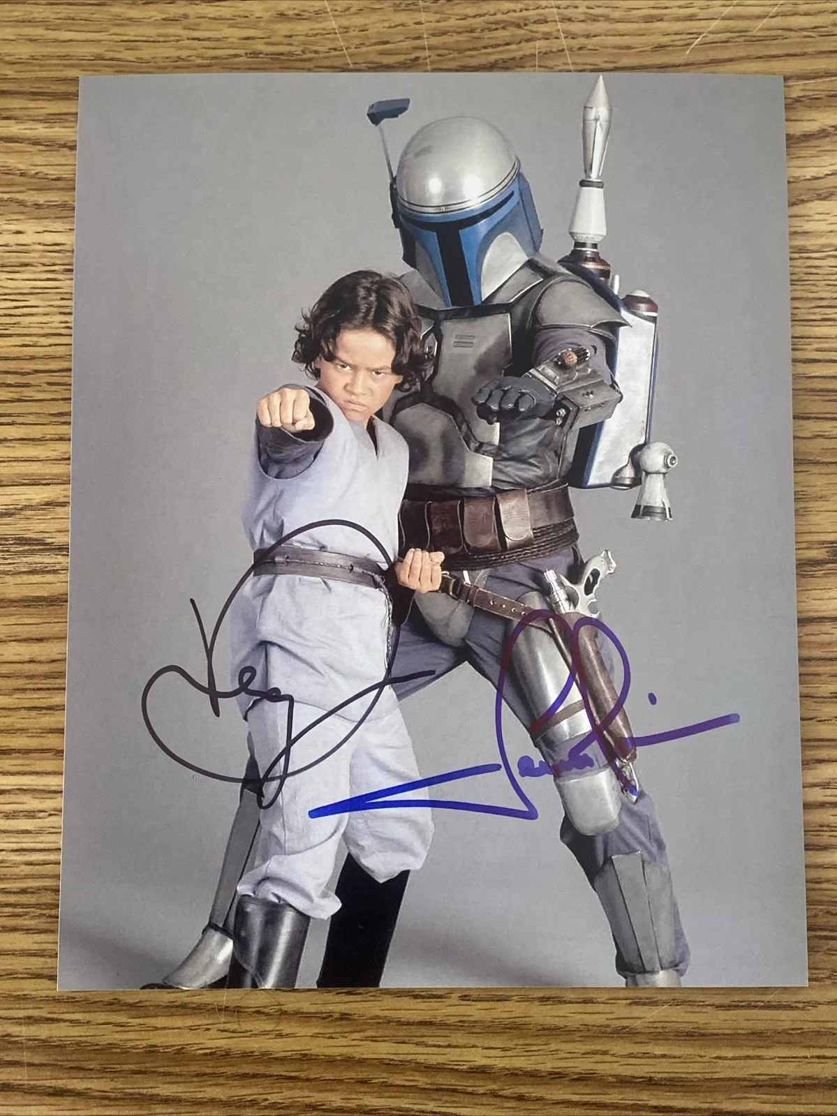 Daniel Logan & Temuera Morrison — Daniel Logan & Temuera Morrison Autographed 8x10 Star Wars Photo Boba Jango Fett