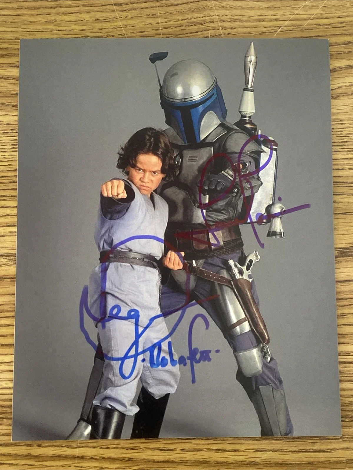 Daniel Logan & Temuera Morrison — Daniel Logan & Temuera Morrison Autographed 8x10 Star Wars Photo Boba Jango Fett
