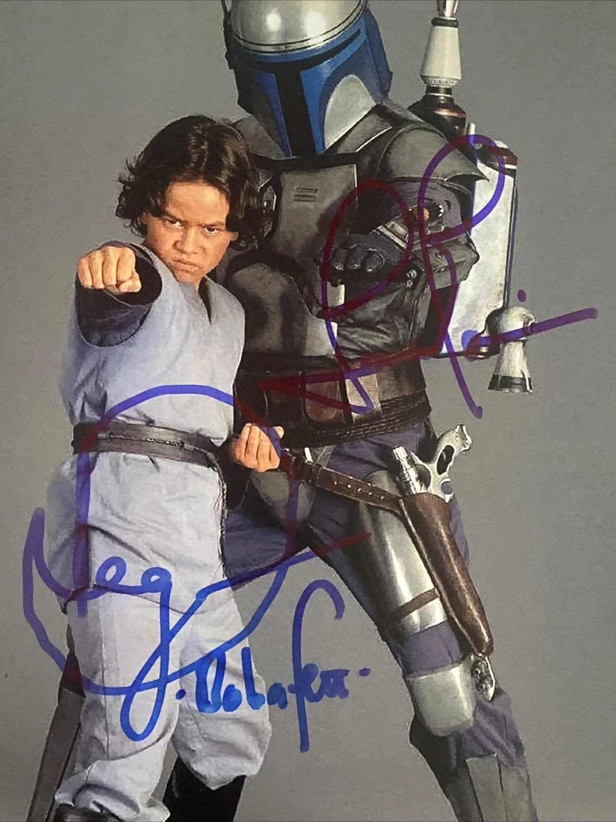 Daniel Logan, Temuera Morrison — Daniel Logan & Temuera Morrison Autographed 8x10 Star Wars Photo Boba Jango Fett, изображение 2