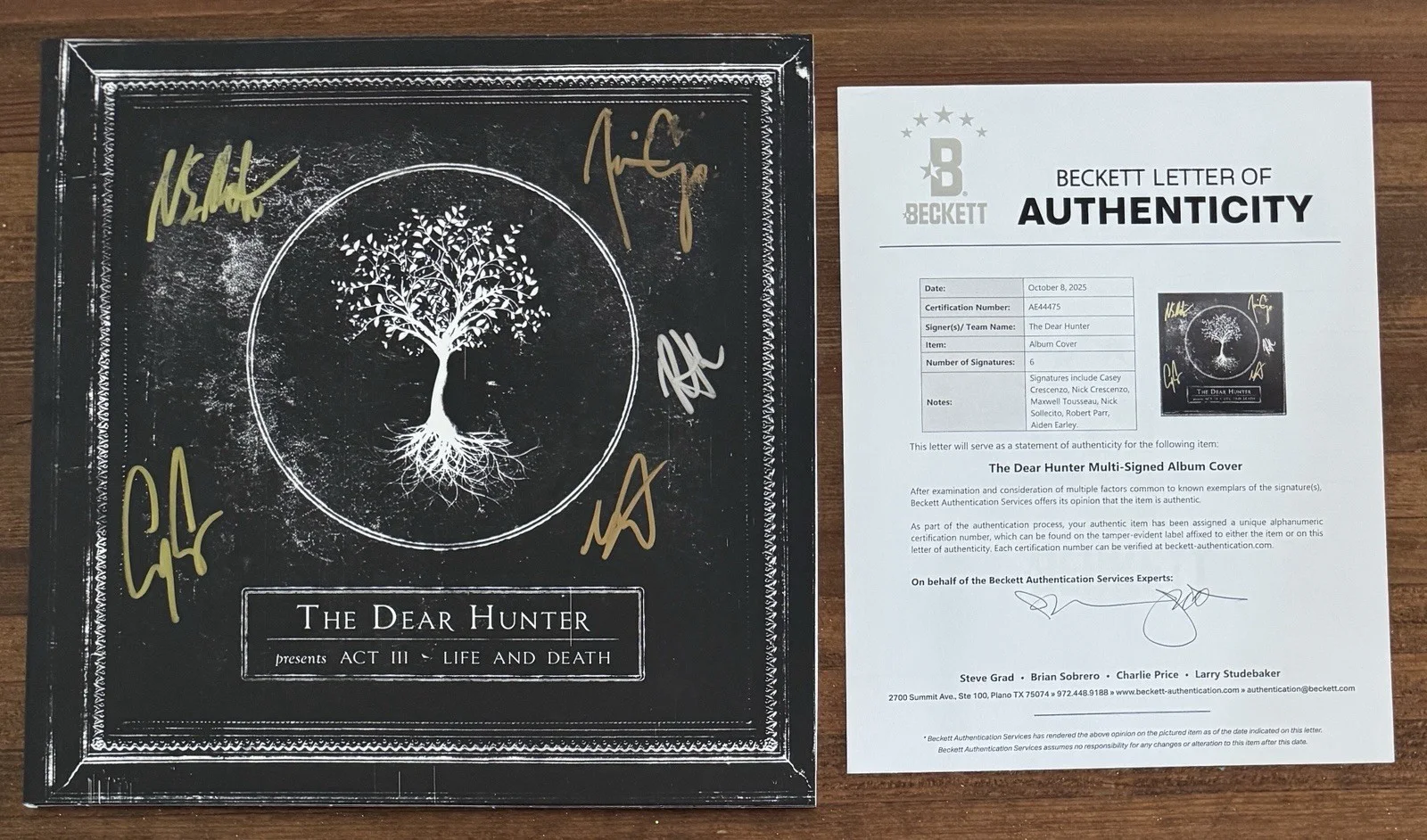 SIGNED THE DEAR HUNTER ACT III Life Death VINYL 2LP BAS BECKETT COA AUTOGRAPHED, image 4