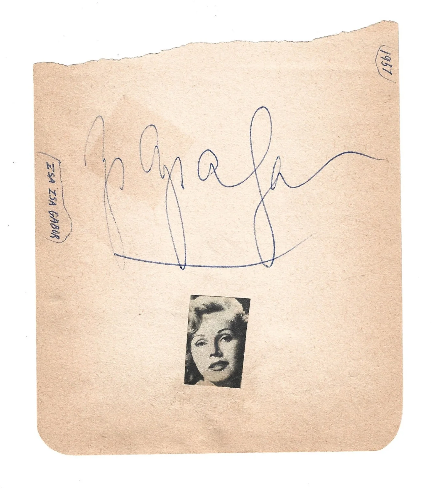 Zsa Zsa Gabor, Erin O'Brien — Zsa Zsa Gabor & Erin O'Brien REAL hand SIGNED Vintage Album Page COA Autographed