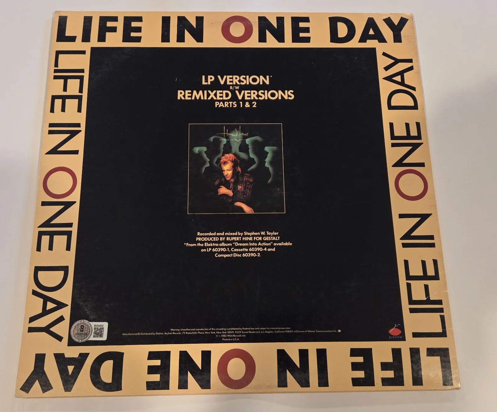 HOWARD JONES signed autographed "LIFE IN ONE DAY" VINYL LP EP RECORD BECKETT BAS, изображение 4
