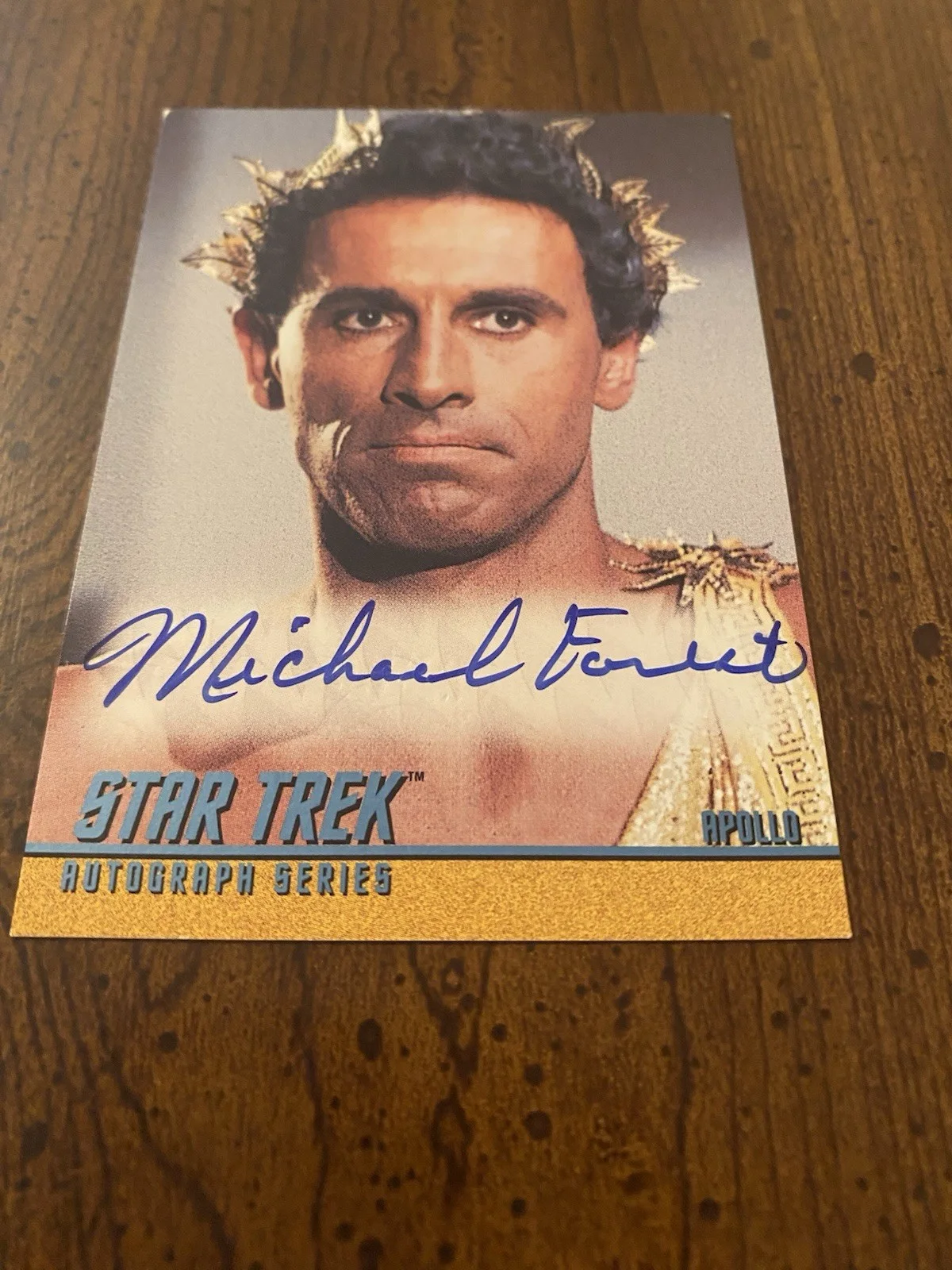 Michael Forest — Michael Forest Signed Autographed 1998 Star Trek TOS Trading Card Skybox Apollo, image 3