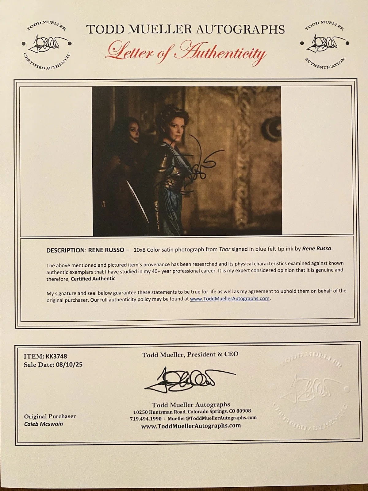 Rene Russo — Rene Russo Signed Autographed Photo With COA Thor Marvel, image 5