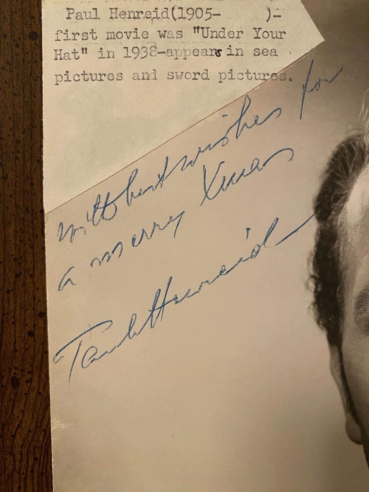 Paul Henreid — Paul Henreid Signed Autographed Vintage Photo With COA Casablanca Now Voyager, изображение 2